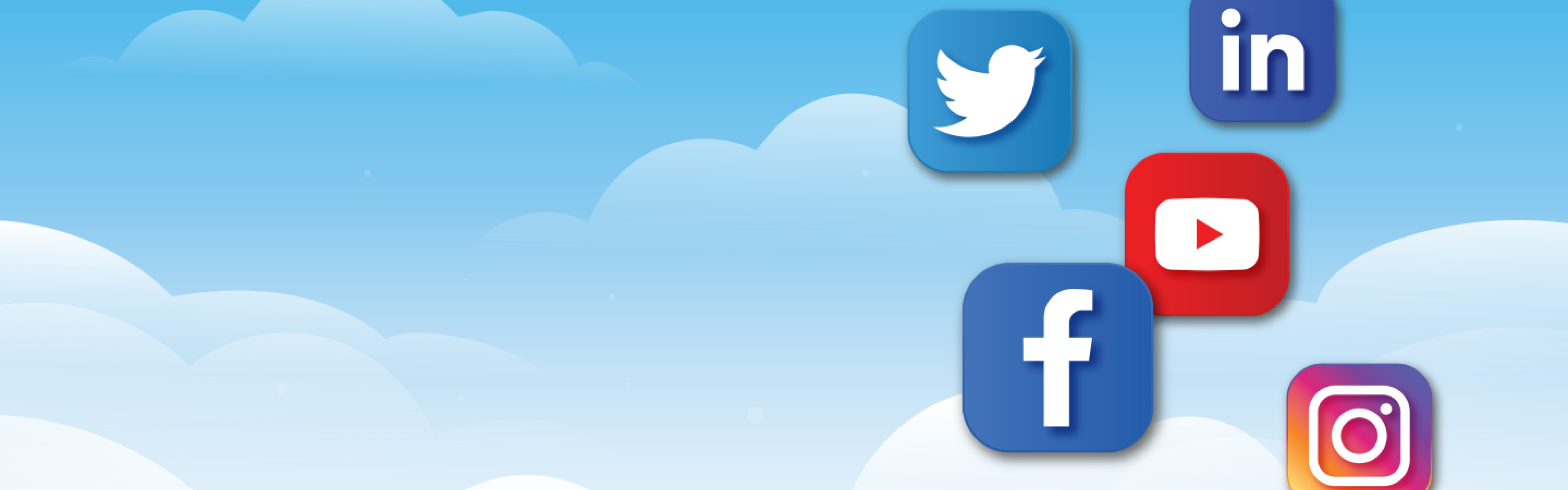 Social Media Icons with a cloud background