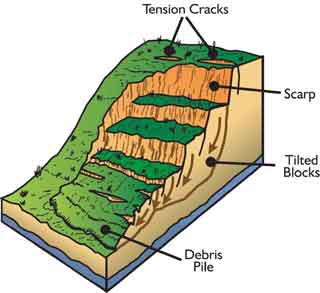 main parts of a general landslide
