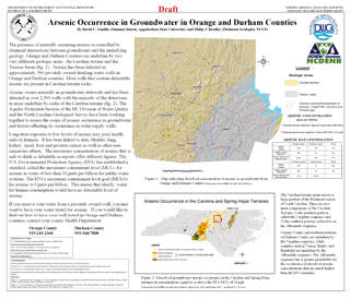 arsenic in Groundwater in Durham and Orange Counties